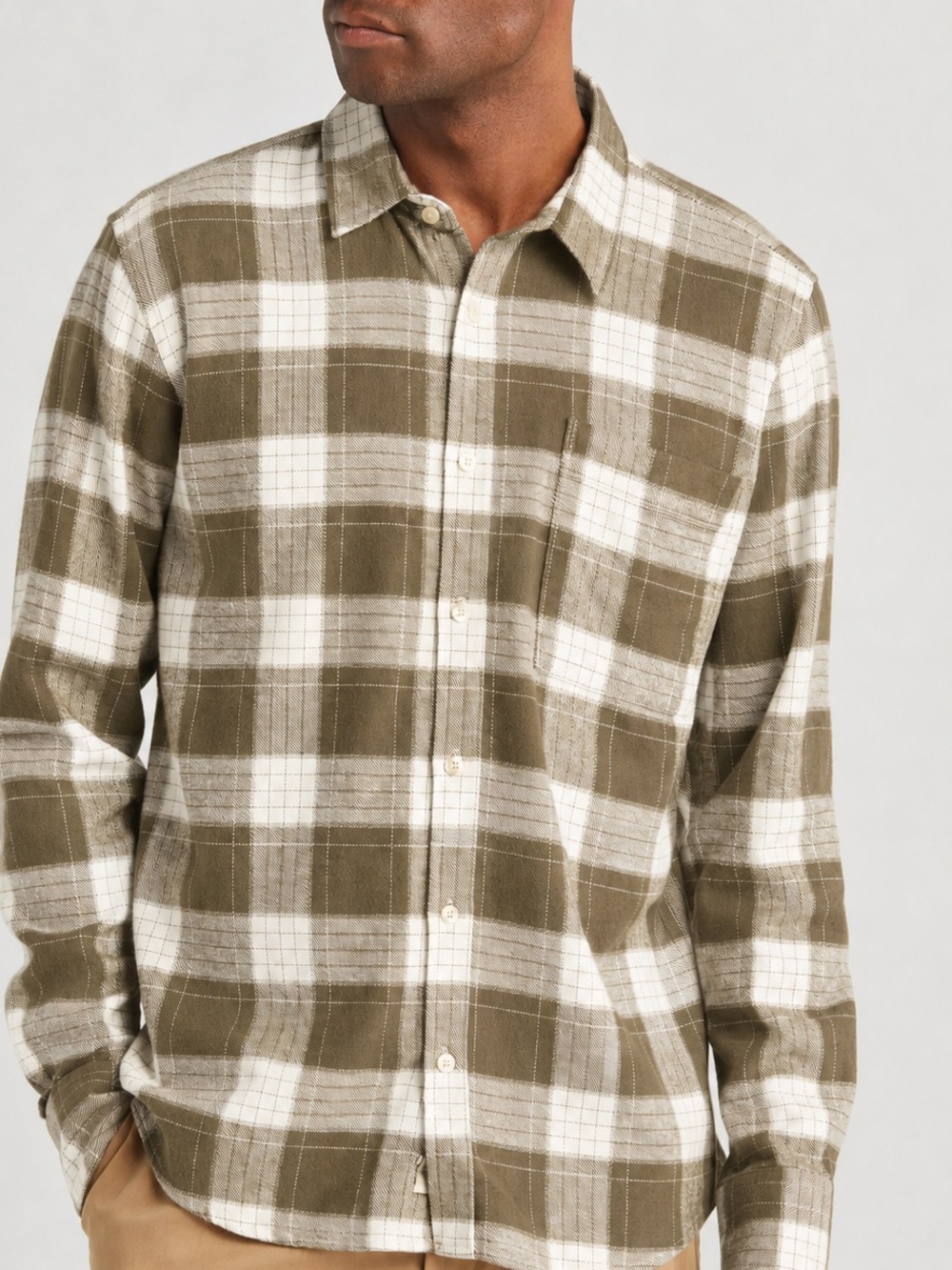 forét Dale Shirt Men’s M Scandinavian Plaid Organic Cotton Flannel Foret